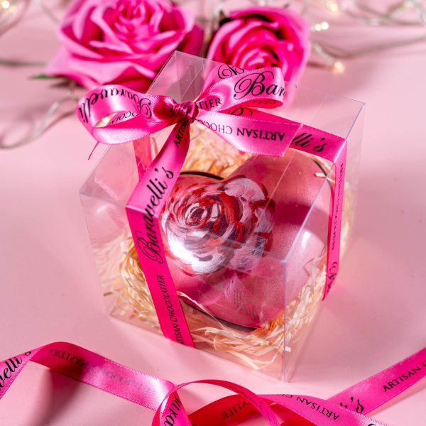 Valentine Bonbonniere - Milk with House Truffles Pink Rose
