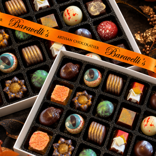 Autumn Artisan Chocolates with Satin Ribbon Welsh Halloween Collection